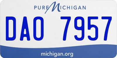 MI license plate DAO7957