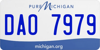 MI license plate DAO7979