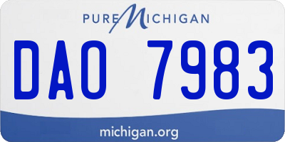 MI license plate DAO7983