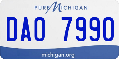 MI license plate DAO7990