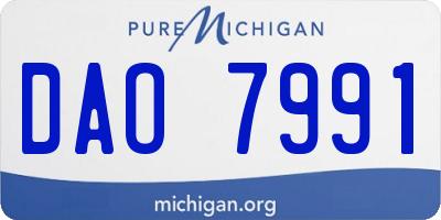 MI license plate DAO7991