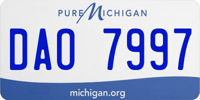 MI license plate DAO7997