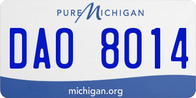 MI license plate DAO8014