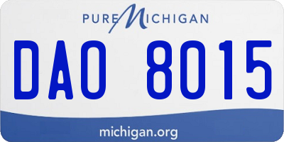 MI license plate DAO8015
