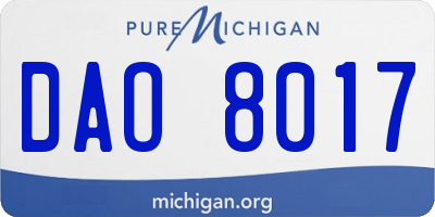 MI license plate DAO8017