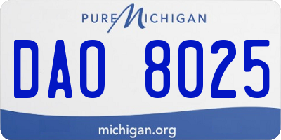 MI license plate DAO8025