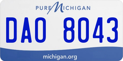 MI license plate DAO8043