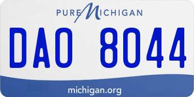 MI license plate DAO8044