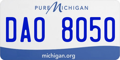 MI license plate DAO8050