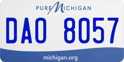 MI license plate DAO8057