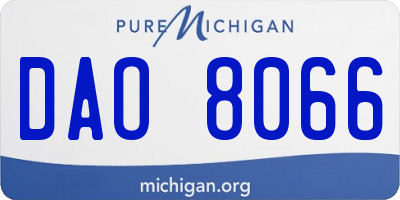 MI license plate DAO8066