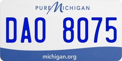 MI license plate DAO8075