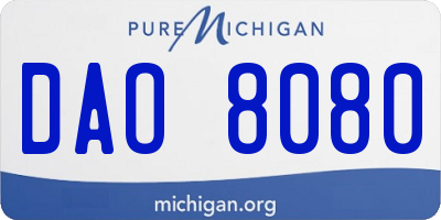MI license plate DAO8080
