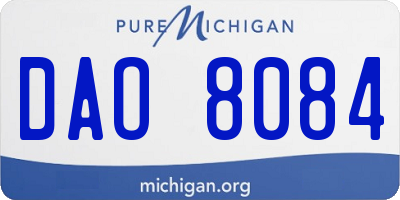 MI license plate DAO8084