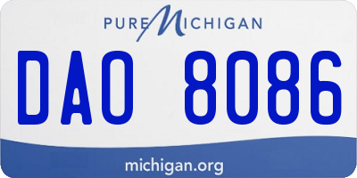 MI license plate DAO8086