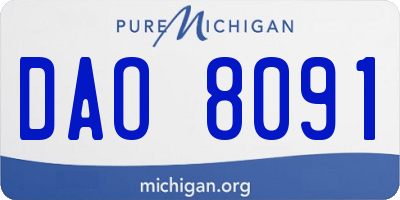 MI license plate DAO8091