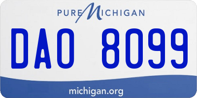 MI license plate DAO8099