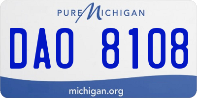 MI license plate DAO8108