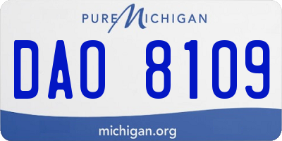 MI license plate DAO8109