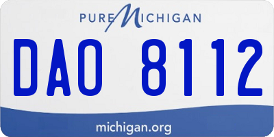 MI license plate DAO8112