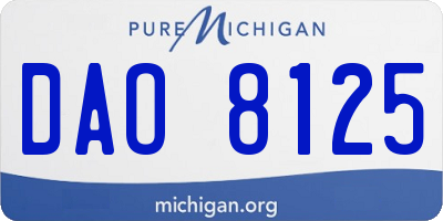 MI license plate DAO8125