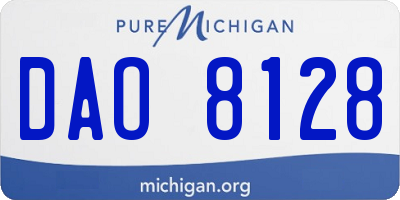 MI license plate DAO8128