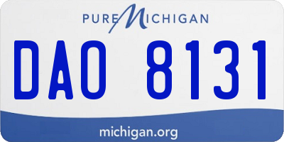MI license plate DAO8131