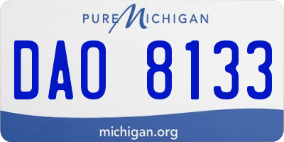 MI license plate DAO8133