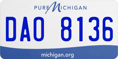 MI license plate DAO8136
