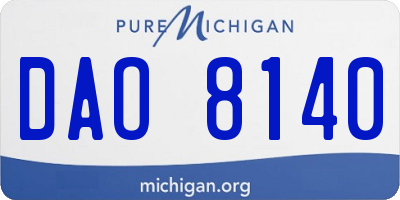MI license plate DAO8140