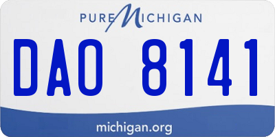 MI license plate DAO8141