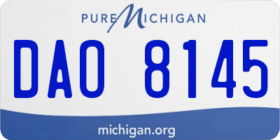 MI license plate DAO8145