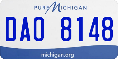 MI license plate DAO8148