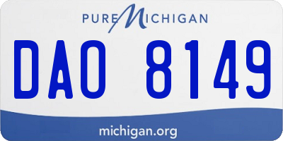 MI license plate DAO8149