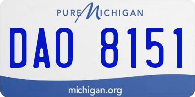 MI license plate DAO8151