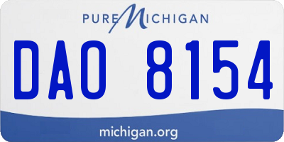 MI license plate DAO8154