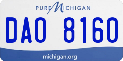 MI license plate DAO8160