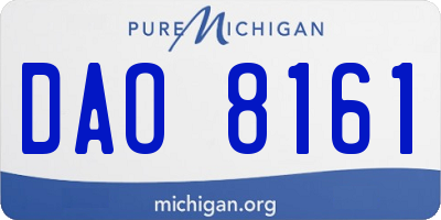 MI license plate DAO8161