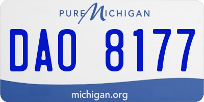 MI license plate DAO8177