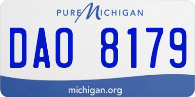 MI license plate DAO8179