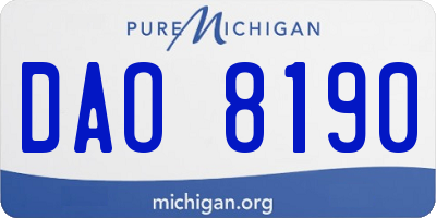MI license plate DAO8190