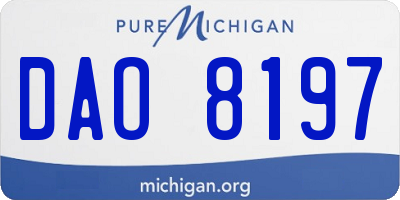 MI license plate DAO8197