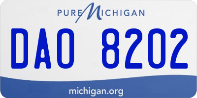 MI license plate DAO8202