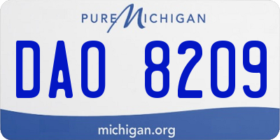 MI license plate DAO8209