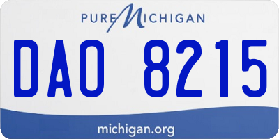 MI license plate DAO8215
