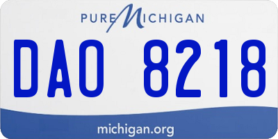 MI license plate DAO8218