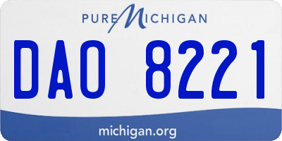 MI license plate DAO8221