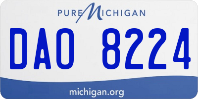 MI license plate DAO8224