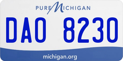 MI license plate DAO8230