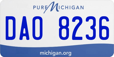 MI license plate DAO8236